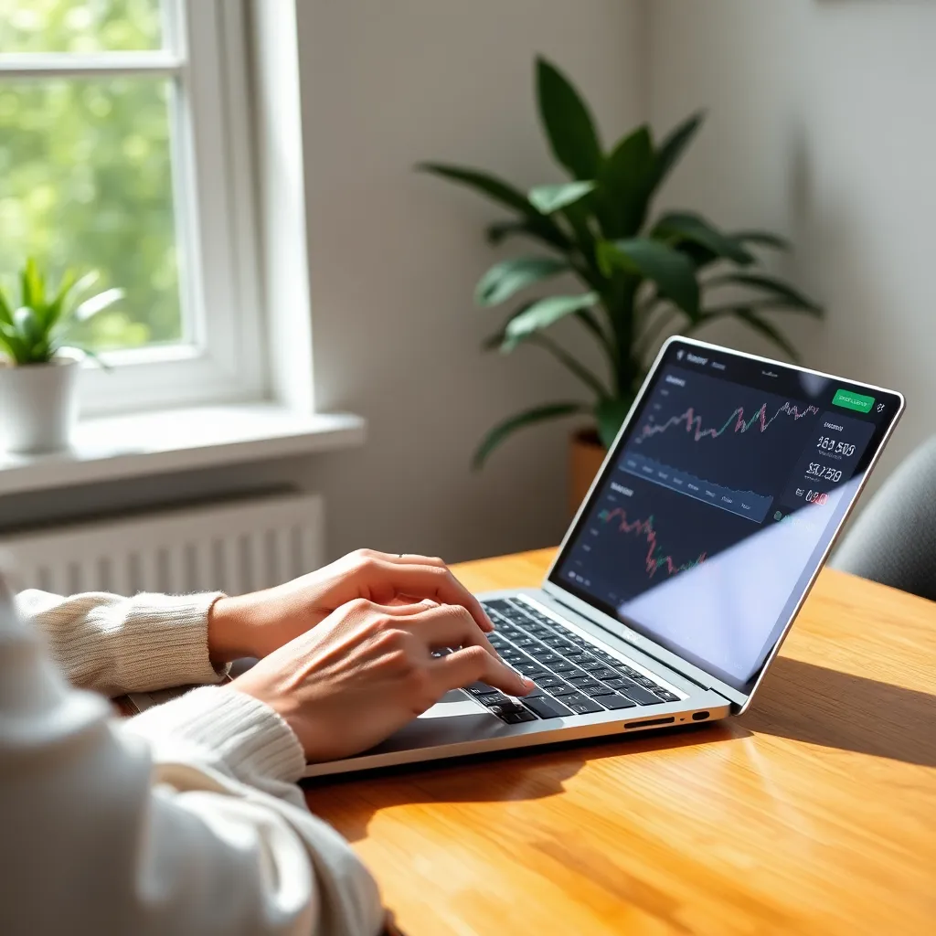 Persoon die budgetplan maakt op laptop met financiële documenten