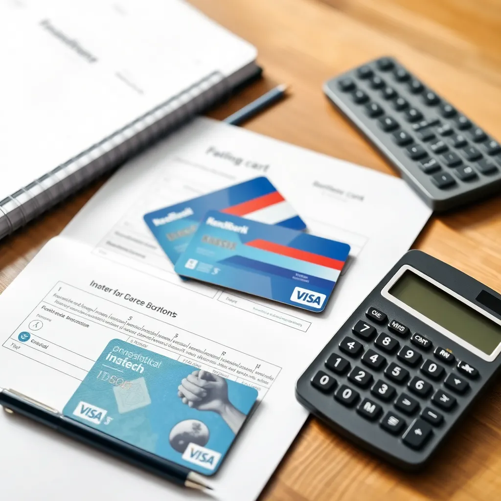 Financiële planning documenten met Nederlandse bankpasjes en rekenmachine